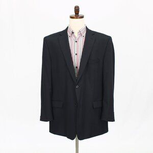 Petrocelli 50L Black Solid 2-Button Sport Coat Blazer Jacket P572